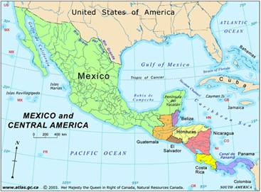 mexico-central-america-map